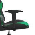 vidaXL Masážna herná stolička čierna a zelená umelá koža