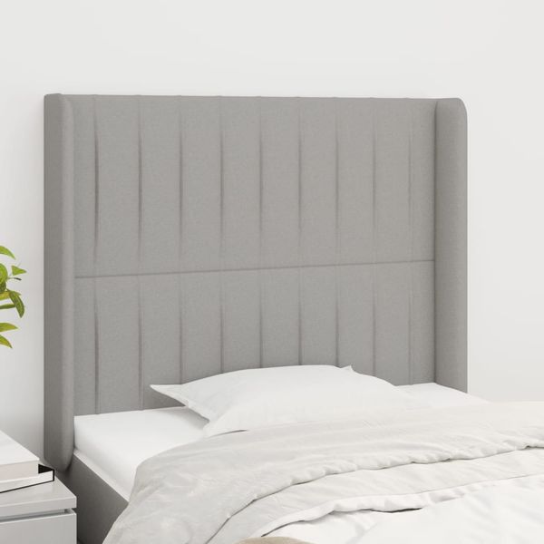 vidaXL Čelo postele so záhybmi bledosivé 103x16x118/128 cm látka