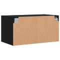 vidaXL Nástenné skrinky sklenené dvierka 2 ks čierne 68,5x37x35 cm