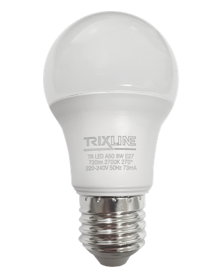 LED žiarovka 8W 720lm E27 A50 teplá biela Trixline