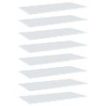 vidaXL Prídavné police 8 ks, lesklé biele 80x20x1,5 cm, drevotrieska
