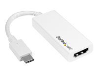 Startech USB-C to HDMI Adapter - White - 4K 60Hz - Video adaptér - USB-C s kolíkmi (samec) do HDMI so zdierkami (samica) - 15 cm - biela - podporuje 4K