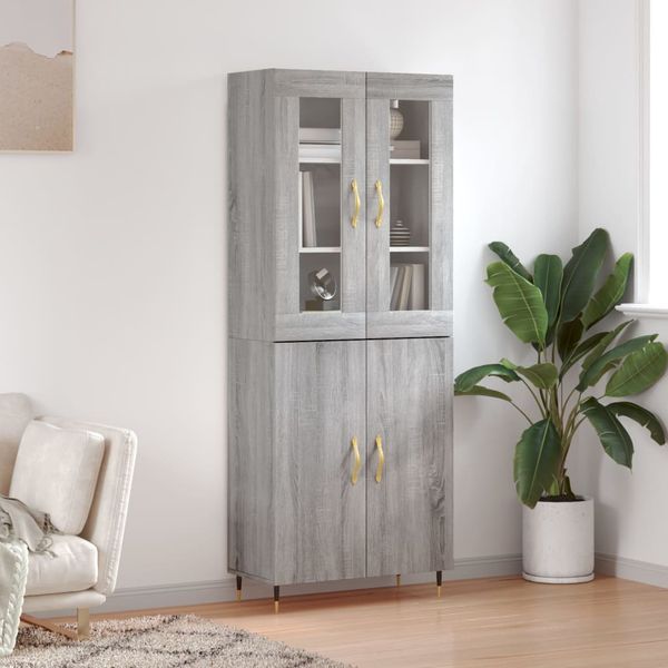 vidaXL Vysoká skrinka sivý dub sonoma 69,5x34x180 cm spracované drevo