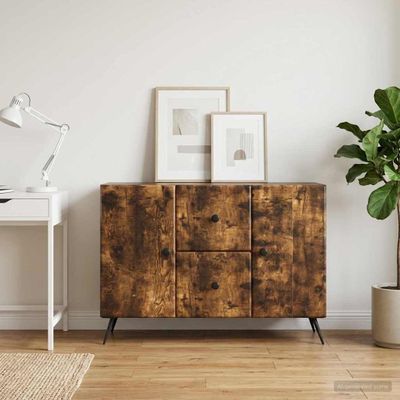 vidaXL Servírovacia skriňa so zásuvkou Dymový dub 89 x 34,5 x 60 cm