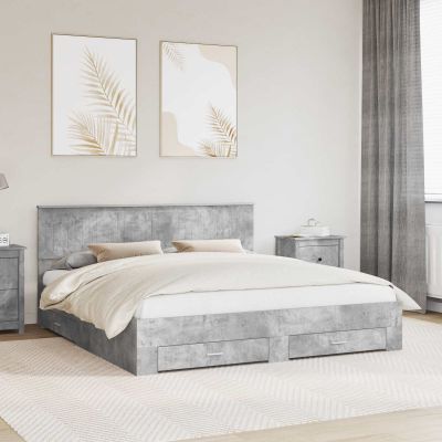 vidaXL Rám postele Betónovo sivá 180 x 200 cm Kompozitné drevo