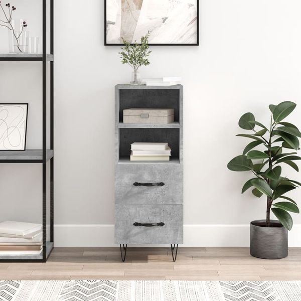 vidaXL Komoda betónovo sivá 34,5x34x90 cm spracované drevo