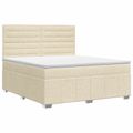 vidaXL Posteľ boxspring s matracom Krémová 140 x 200 cm Látka