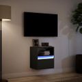 vidaXL TV nástenná skrinka s LED svetlami čierna 41x31x45 cm