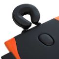 vidaXL Skladací masážny stôl, 2 zóny, drevo, čierno oranžový