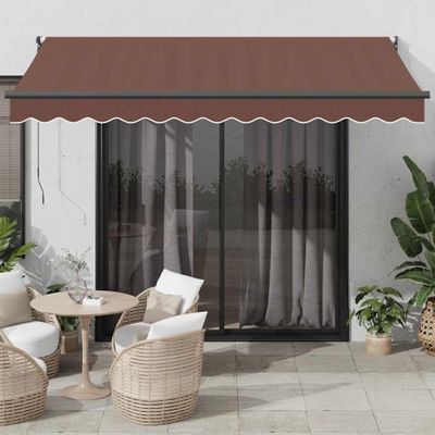 vidaXL Automaticky zaťahovacia markíza hnedá 350x250 cm