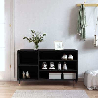 vidaXL Botník čierny 102x36x60 cm spracované drevo