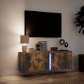 vidaXL TV nástenná skrinka s LED svetlami dymový dub 100x31x35 cm