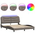 vidaXL Rám postele s LED bez matraca Hvar Taupe 160x200 cm Látka