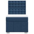 vidaXL Posteľný rám boxsping s matracom modrý 80x200 cm látka