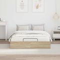 vidaXL Otomanový posteľný rám s úložiskom Sonoma dub 203 x 150 x 25 cm