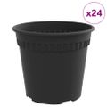 vidaXL Kulatý kvetináč 24 ks Čierna Ø 17 x 14 cm Plast