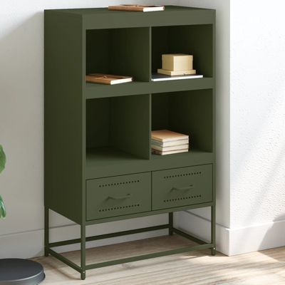 vidaXL Vysoká skrinka olivovozelená 68x39x111,5 cm oceľ