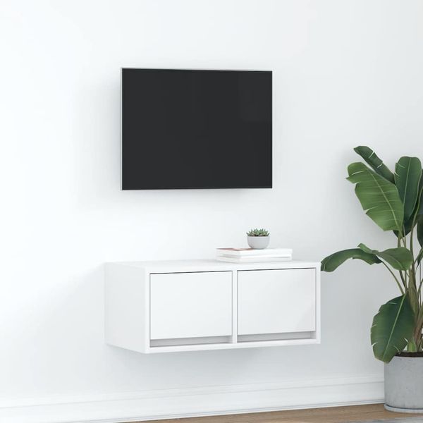 vidaXL TV skrinka, biela 60x31x25,5 cm, kompozitné drevo