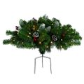 vidaXL Osvetlený umelý vianočný stromček k chodníku, zelený 40 cm, PVC