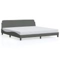 vidaXL Rám postele Dover tmavosivá 200x200 cm látka