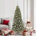 vidaXL Súprava vianočných ozdôb 120 ks 300 LED Teplá biela Ø 6 cm