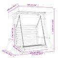 vidaXL Hojdacia posteľ so strieškou smrekový masív s teakovým povrchom