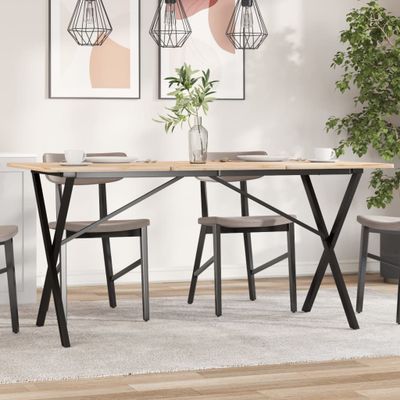 vidaXL Nohy jedálenského stola X-rám 120x60x73 cm oceľ