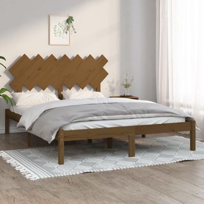 vidaXL Posteľný rám medový 150x200 cm King masívne drevo