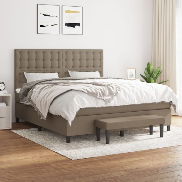 vidaXL Posteľný rám boxspring s matracom sivohned 180x200 cm látka
