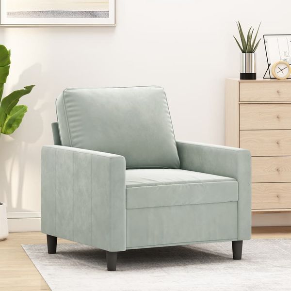 vidaXL Kreslo bledosivé 60 cm zamat