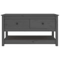 vidaXL Konferenčný stolík sivý 102x49x55 cm borovicový masív