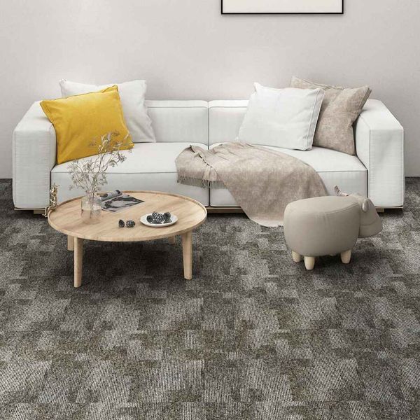 vidaXL Podlahové kobercové dlaždice 20 ks 5 m², sivé