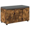 vidaXL Predsieňová lavica s vankúšom Údený Dub 80 x 38 x 46 cm