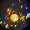 Projektor nočnej oblohy, polárna žiara a galaxia Izoxis 24941, biely