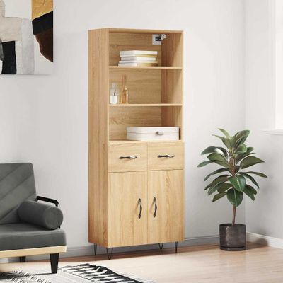 vidaXL Vysoká skrinka dub sonoma 69,5x34x180 cm spracované drevo