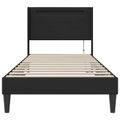 vidaXL Rám postele s LED pásikmi Čierna 90 x 190 cm Umelá koža