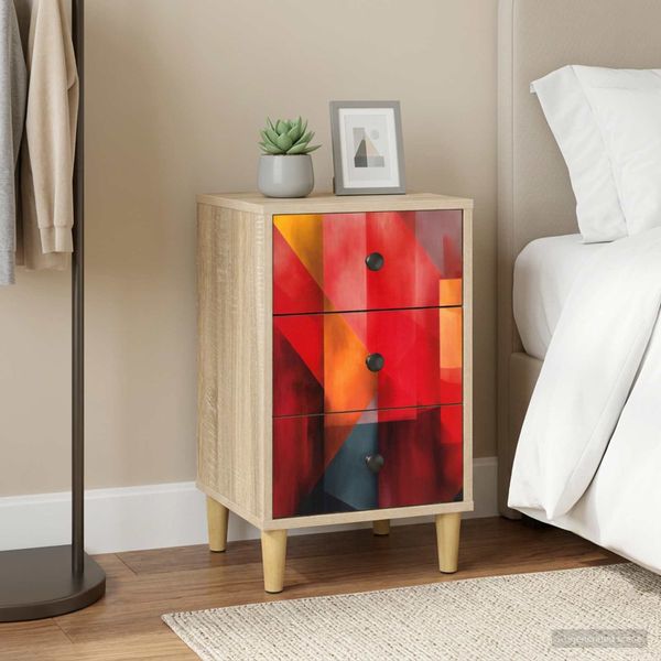 vidaXL Nočný stolík HEESCH Dub sonoma 36 x 33 x 60 cm Kompozitné drevo