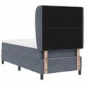 vidaXL Posteľ s pružinovým rámom Tmavo šedá 200 x 90 cm Zamat