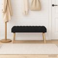 vidaXL Pruhovo prešitá lavica Čierna 110 x 40 x 46 cm Látka