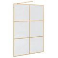 vidaXL Stena walk-in sprchy Zlatá 140 x 195 cm tvrdené sklo