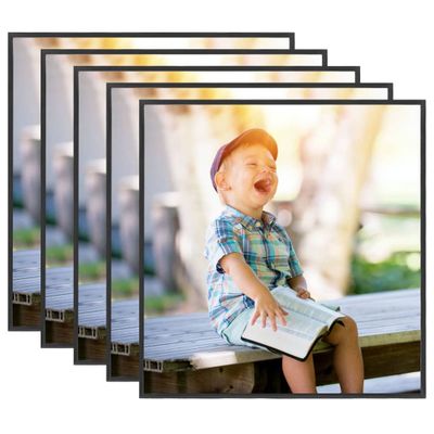 vidaXL Fotorámiky na stôl, koláž 5 ks, čierne 20x20 cm, MDF
