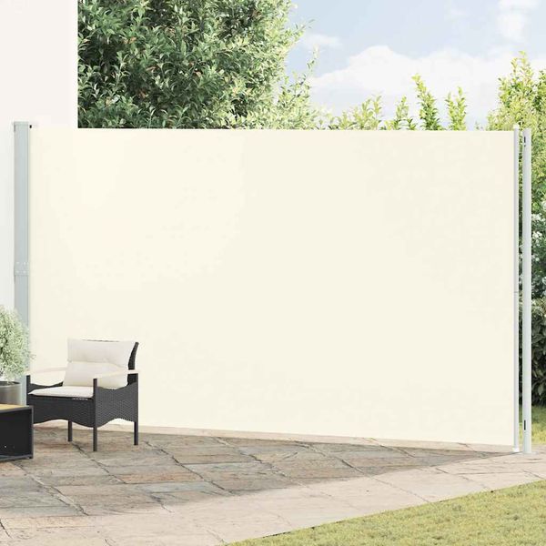 vidaXL Zaťahovacia bočná markíza na terasu 220x600 cm krémová