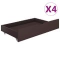 vidaXL Posteľný rám, 4 zásuvky, tmavohnedý, borovica 140x200 cm