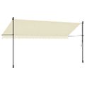 vidaXL Zaťahovacia markíza krémová 400x150 cm látka a oceľ