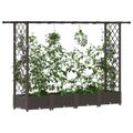 vidaXL Vyvýšený záhon s mriežkou a strechou Hnedá 203 x 40 x 121 cm PP
