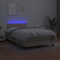 vidaXL Boxspring posteľ matrac a LED kapučínová 120x200 cm umelá koža