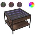 vidaXL Konferenčný stolík s nekonečnými LED hnedý dub 50x50x38 cm