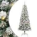 vidaXL Umelý Sklápací Vianočný Stromček 300 LED Zelená a biela 210 cm