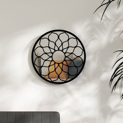 vidaXL Zrkadlo čierne 40x3 cm železo okrúhle interiérové