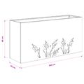 vidaXL Záhradný kvetináč Strieborná 100 x 20 x 49 cm Pozinkovaná oceľ